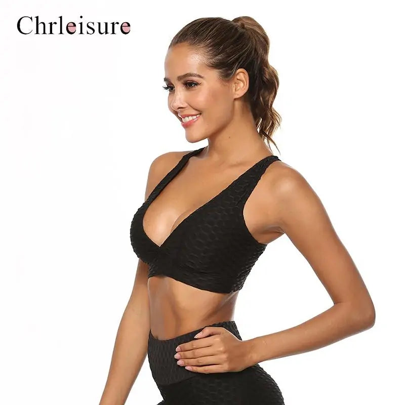 Fitness Deep V-neck Backless Breathable Bra (various colors)