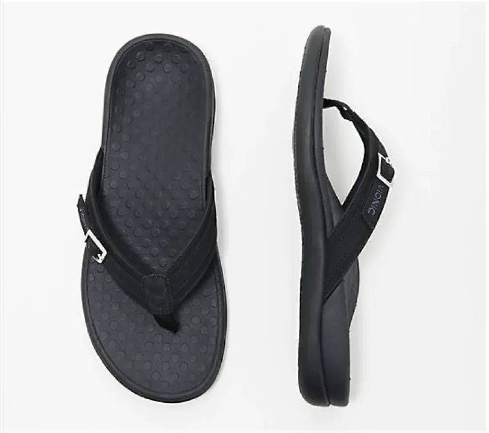 Women's Stylish Flat PU Metal Flip Flops (various colors)