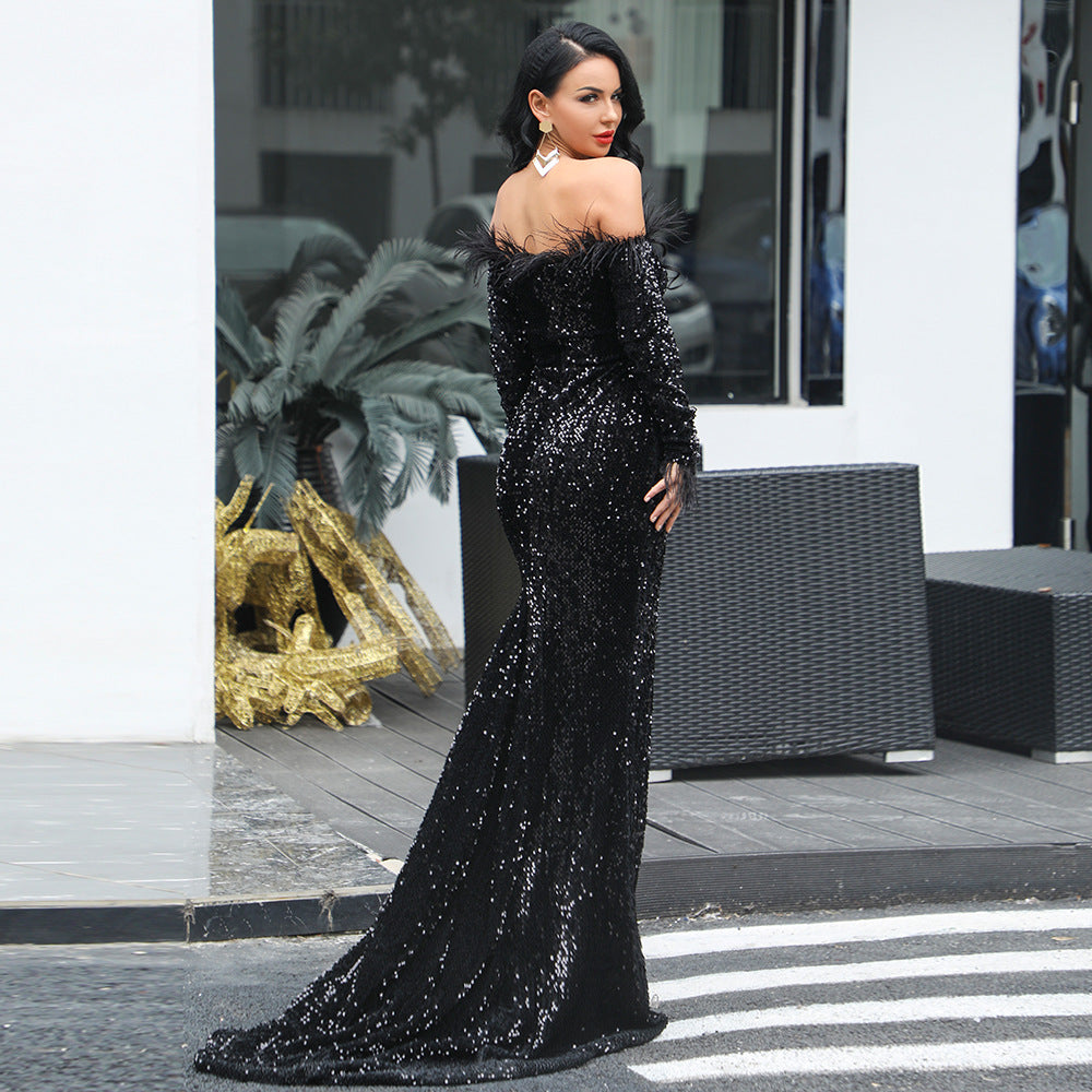 Elegant Evening Dress (black or white)