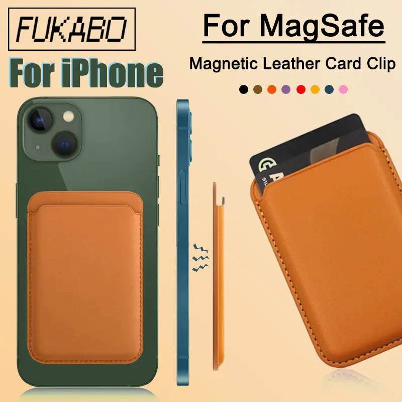 Magsafe Magnetic Leather Card Clip For iPhone 14 Pro Max (various colors)