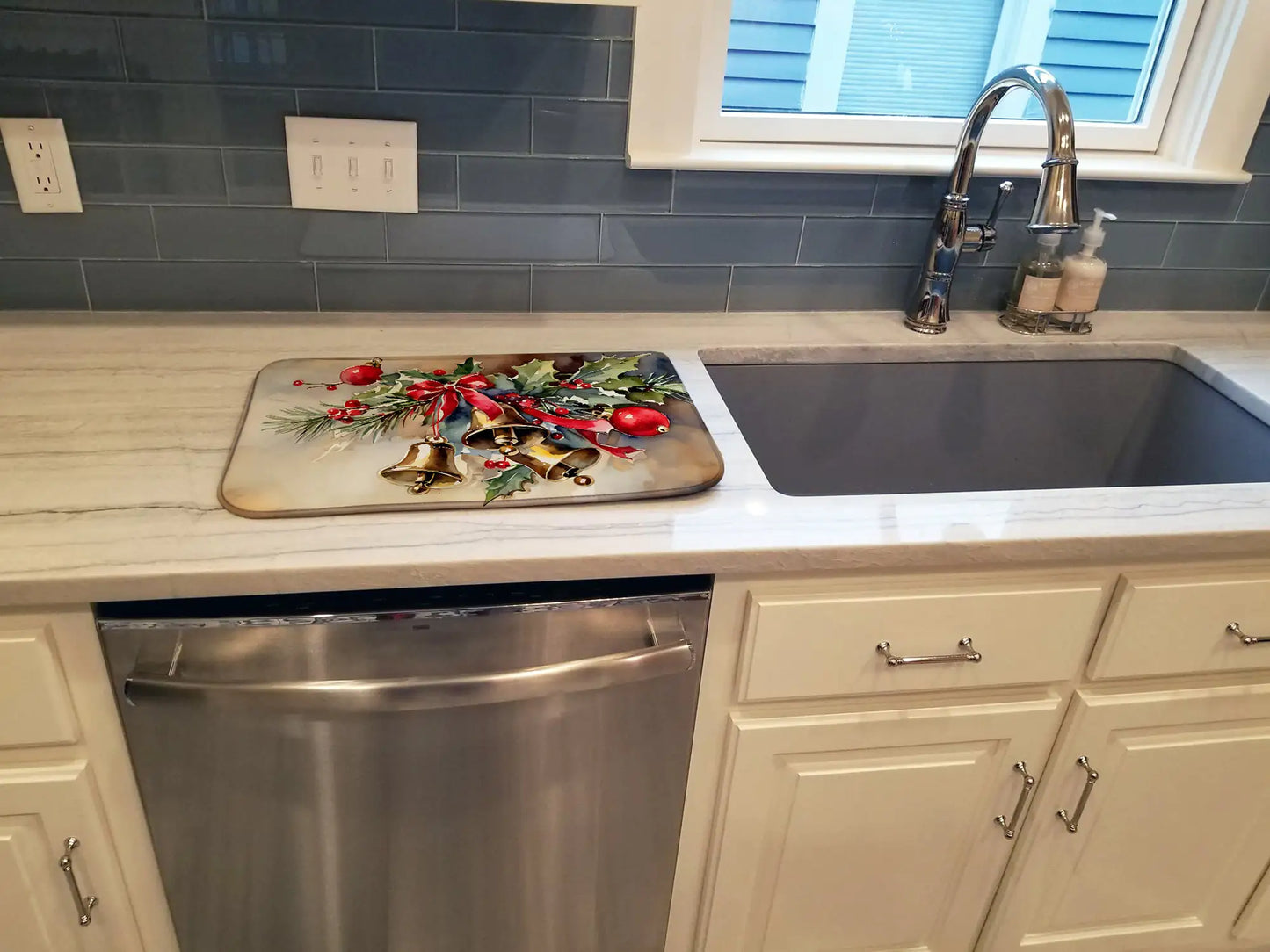 Christmas Bells Dish Drying Mat