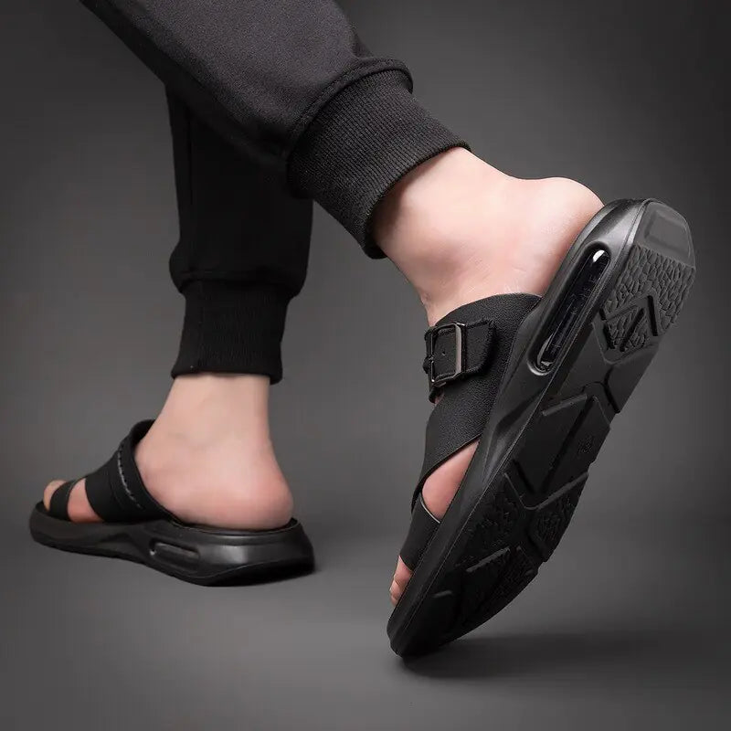 Men's Non-slip Italian Sandals (black or auburn)