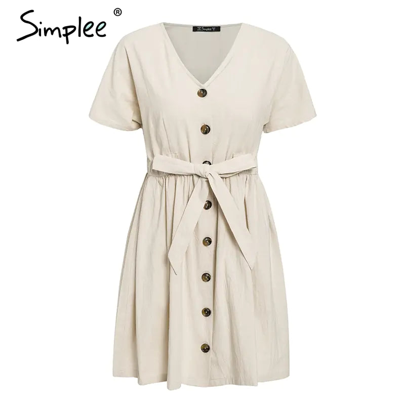 Short V-neck Summer Dresses (various colors)