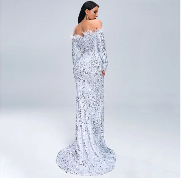 Elegant Evening Dress (black or white)