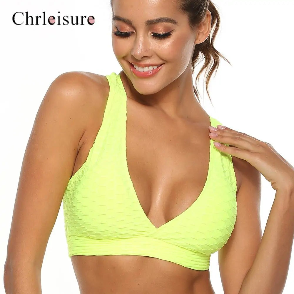 Fitness Deep V-neck Backless Breathable Bra (various colors)