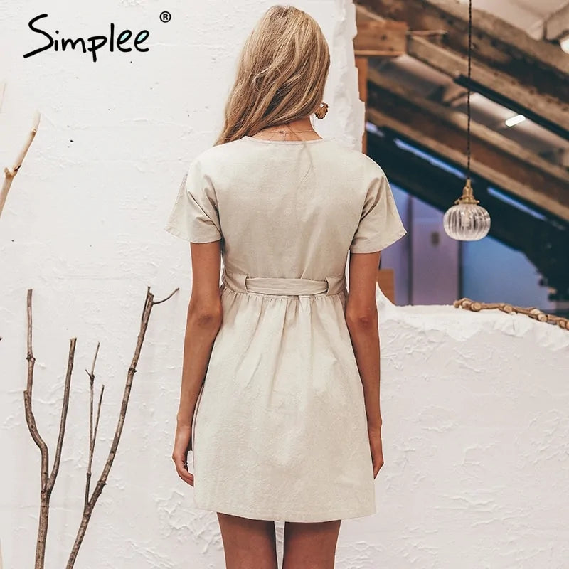 Short V-neck Summer Dresses (various colors)
