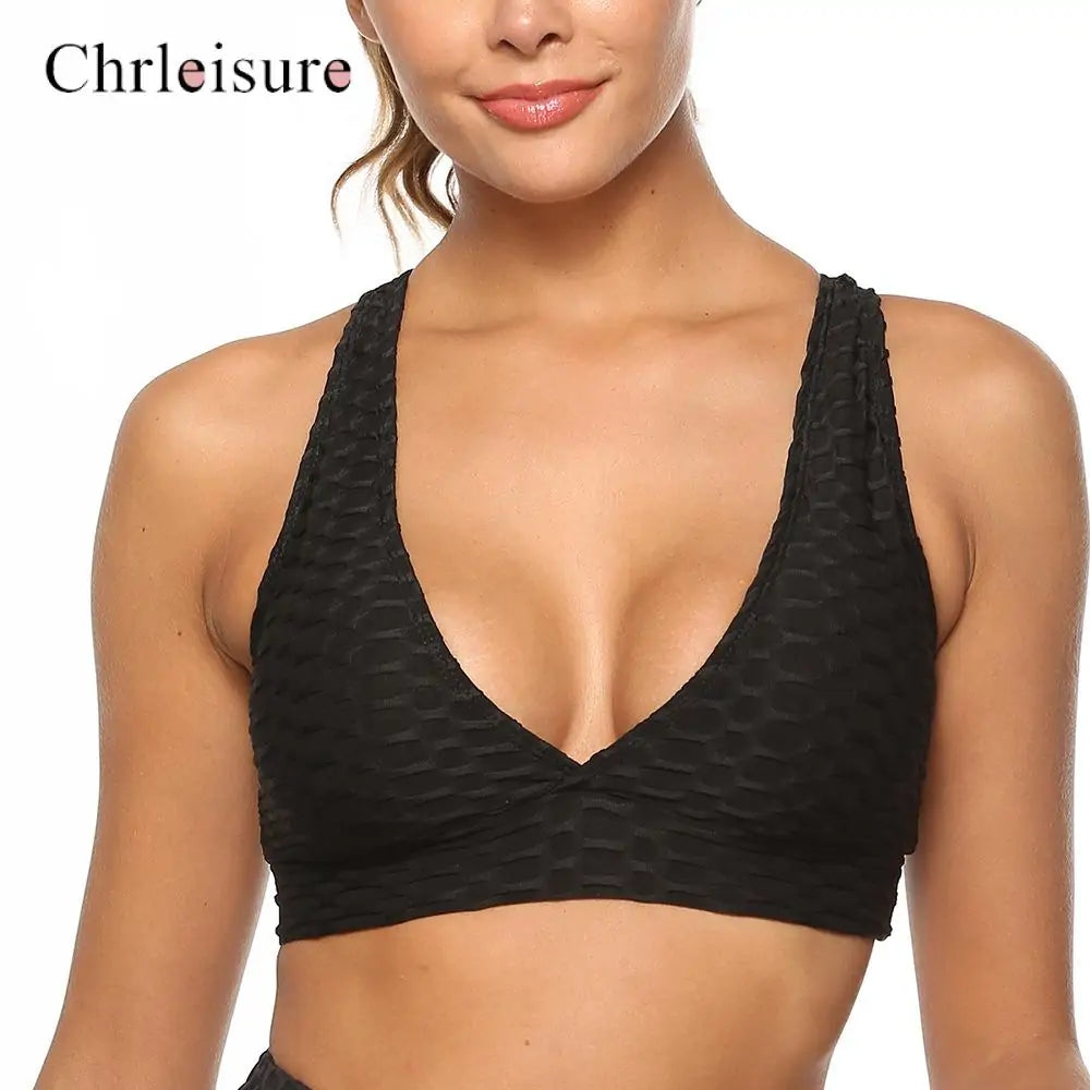 Fitness Deep V-neck Backless Breathable Bra (various colors)