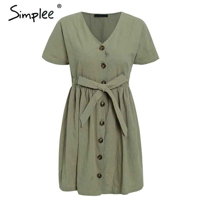 Short V-neck Summer Dresses (various colors)