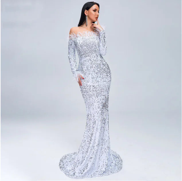Elegant Evening Dress (black or white)