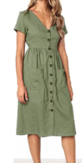 Short V-neck Summer Dresses (various colors)