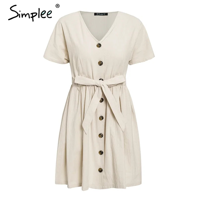 Short V-neck Summer Dresses (various colors)