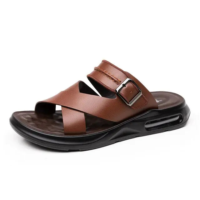 Men's Non-slip Italian Sandals (black or auburn)