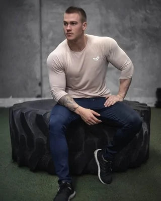 Long Sleeve Cotton T-Shirt: Jogger Muscle Exercise (various colors)