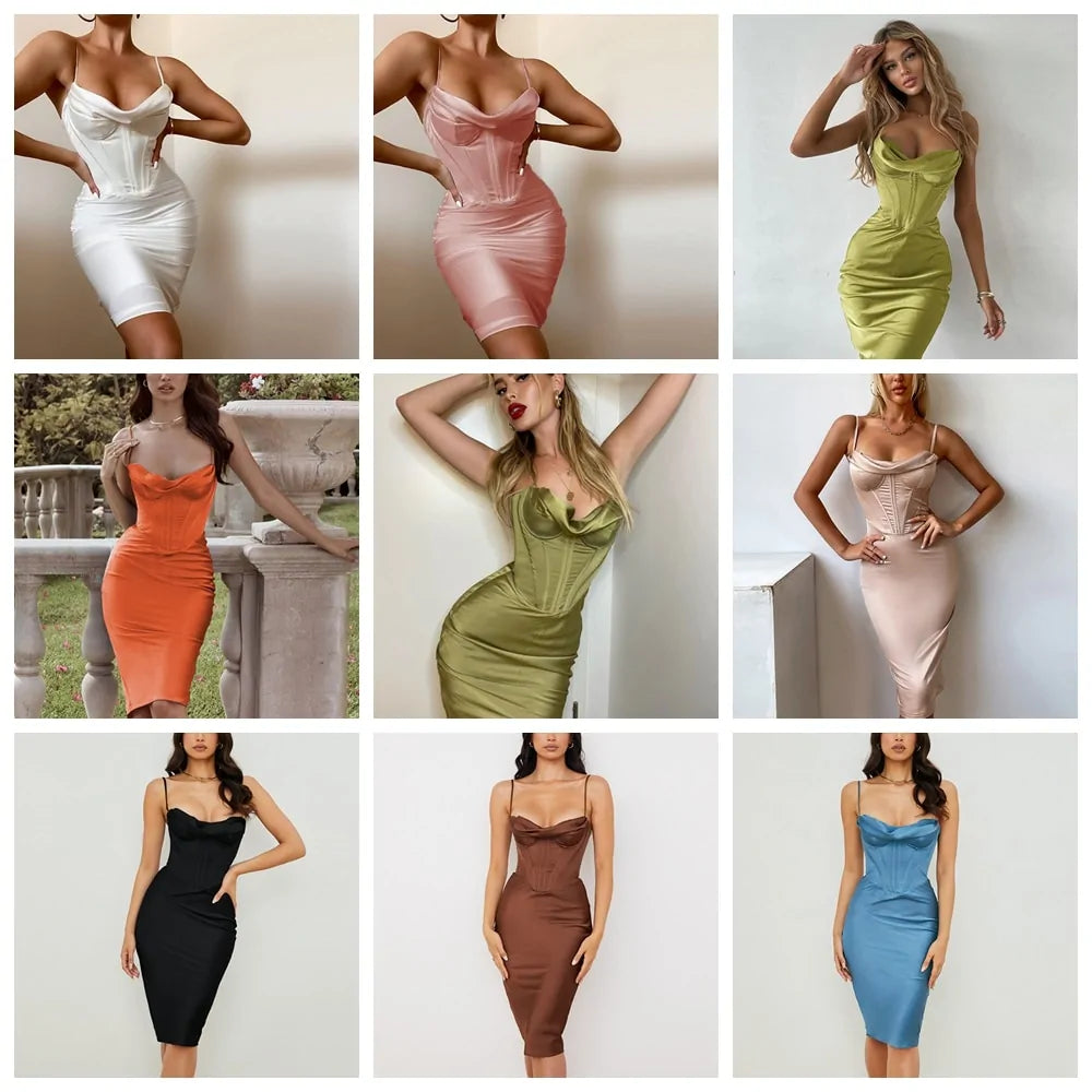 Satin Summer Dress (various colors)