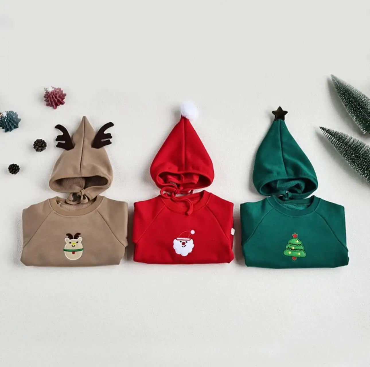 One Piece Embroidery Santa & Reindeer Baby Clothing