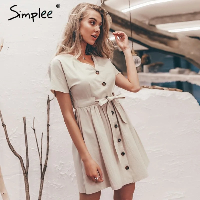 Short V-neck Summer Dresses (various colors)