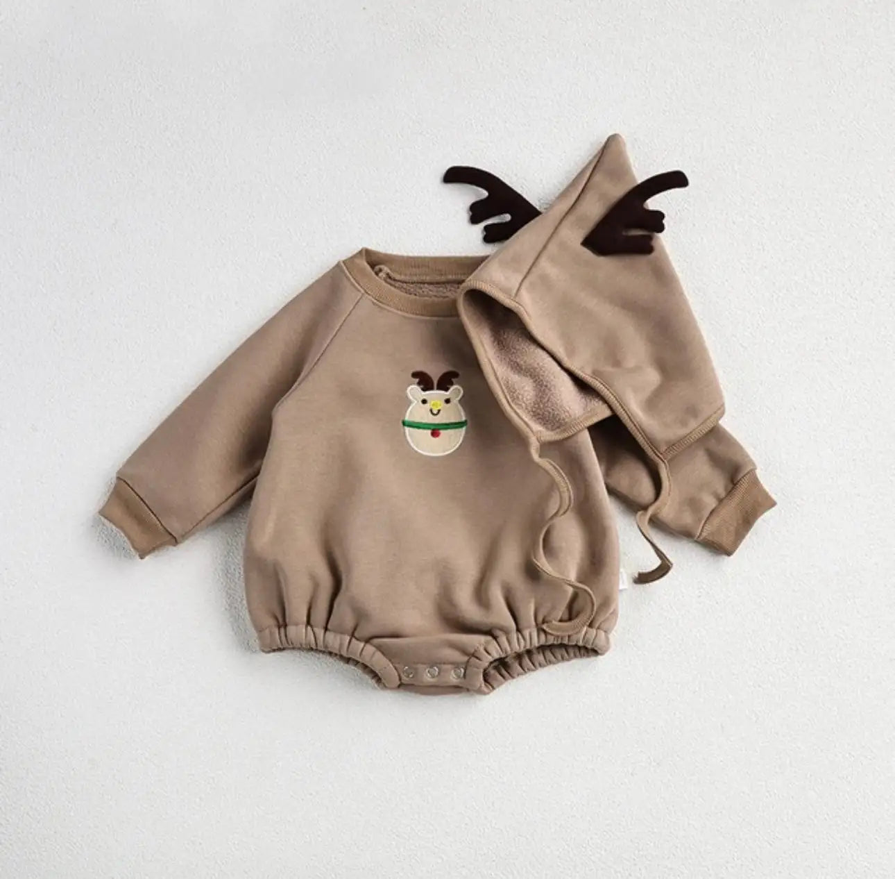 One Piece Embroidery Santa & Reindeer Baby Clothing