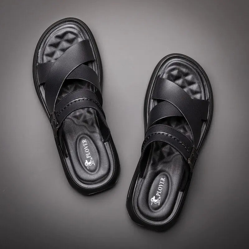 Men's Non-slip Italian Sandals (black or auburn)
