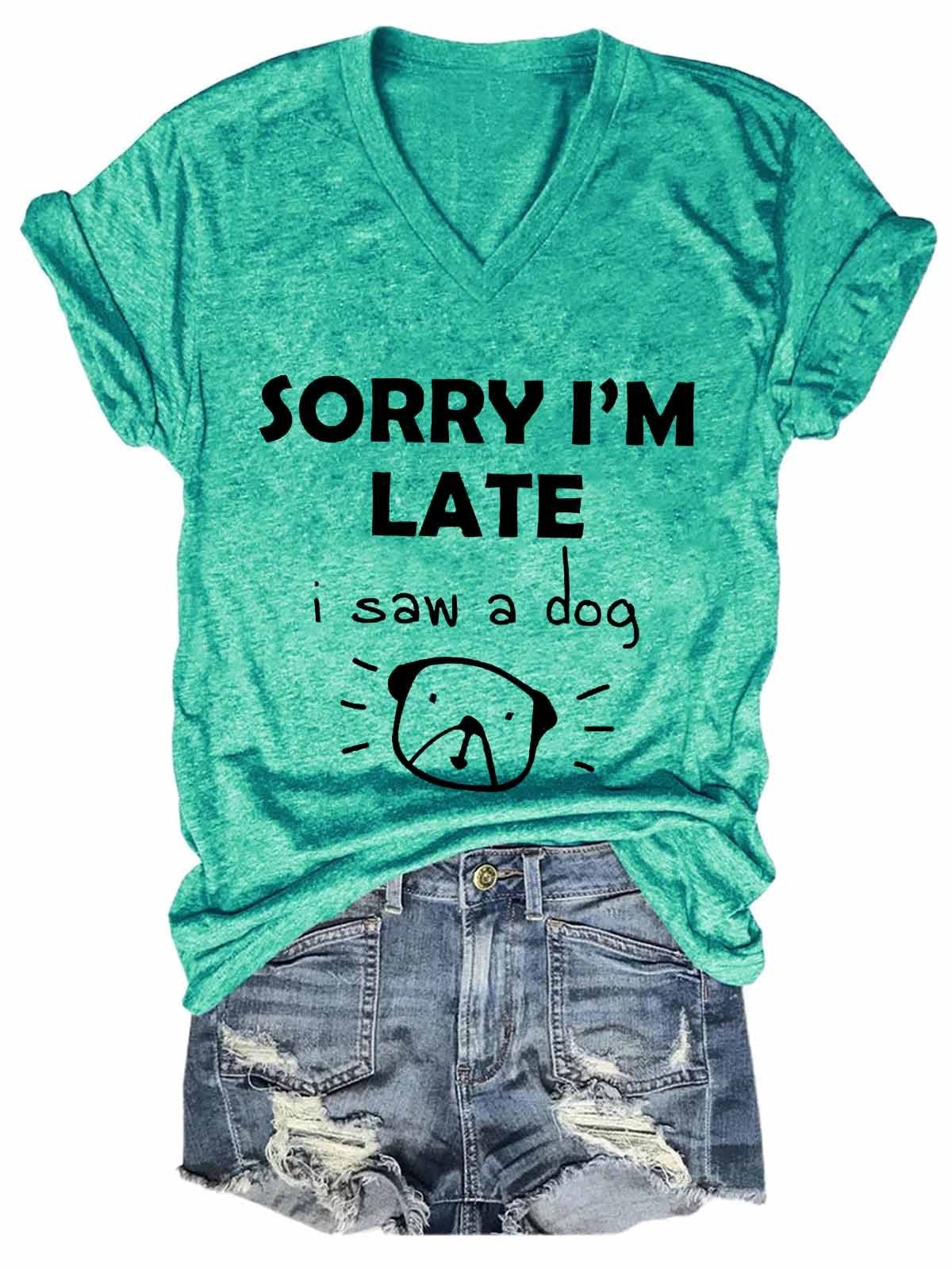 Women's "Saw a Dog" V-Neck Tee Shirt (many colors)