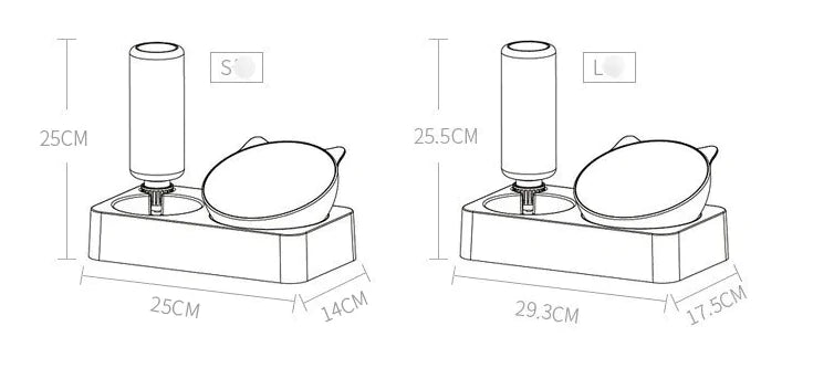White Pet Feeder and Water (2 sizes)