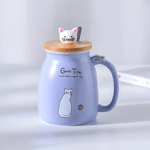 450ml Ceramic Cat Mug (4 shades)