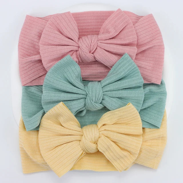 3Pcs/Lot Knit Baby Headband Bow Set (various colors)