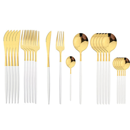 Beautiful 24Pcs Stainless Steel Cutlery Sets (various colors)