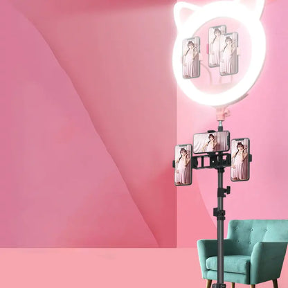 Ring Light With Cat Ear-Shaped Design (black or pink)