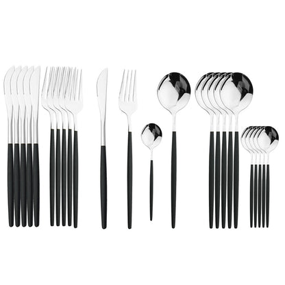 Beautiful 24Pcs Stainless Steel Cutlery Sets (various colors)