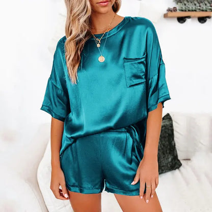 Summer Satin Pajamas Set Women (various colors)