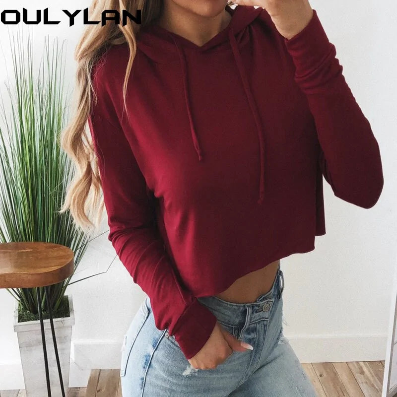 Oulylan Women's Crop Hoodies Sweatshirts (3 colors)