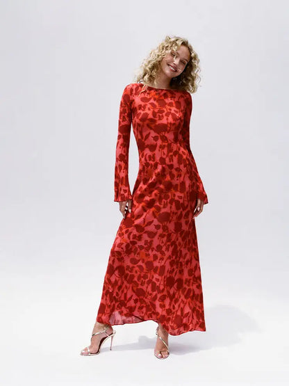 Floral Zebra Print Long Sleeve Maxi Dress (various colors)