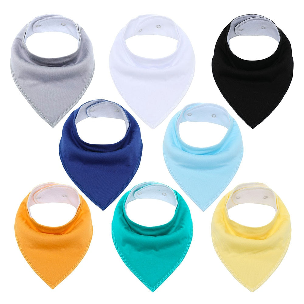 Sets of 8 Soft Baby Bibs (various colors & patterns)