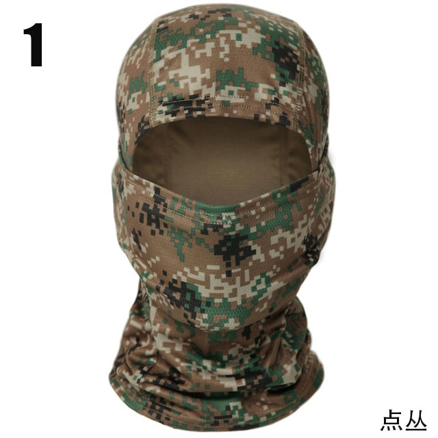 Tactical Camouflage Balaclava Full Face Mask (black & camo)