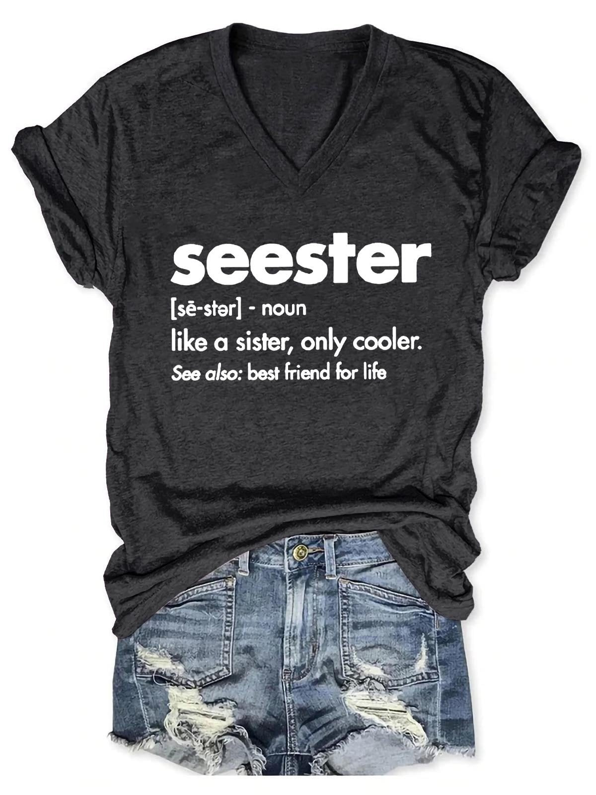 Seester - Like A Sister V-Neck Tee (many colors)