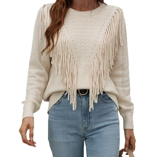 Women Tassels Autumn Sweaters (multi colors)