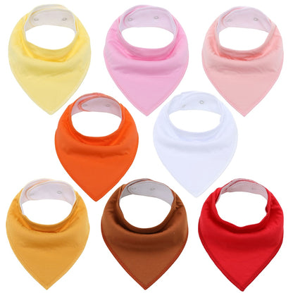 Sets of 8 Soft Baby Bibs (various colors & patterns)