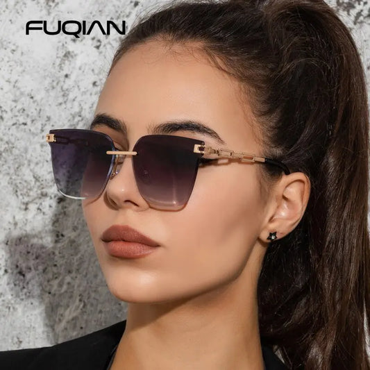 UV400 Cat Eye Sunglasses Frame less (various shades)