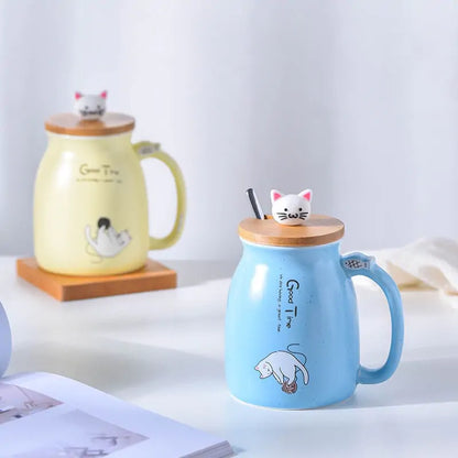 450ml Ceramic Cat Mug (4 shades)