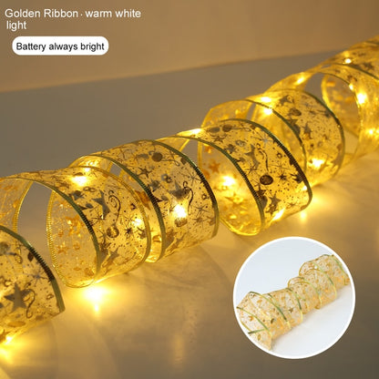 String Lights - Beautiful Ribbon String & Bow Lights for Romance & Holidays (various colors)