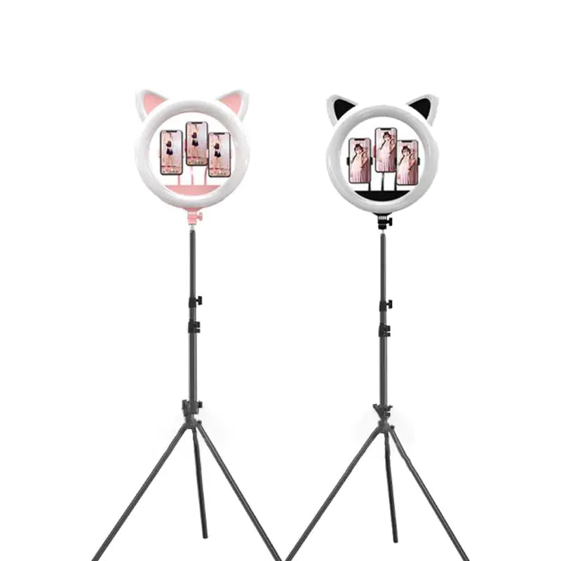 Ring Light With Cat Ear-Shaped Design (black or pink)