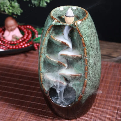 Ceramic Waterfall Incense Burners (various colors)