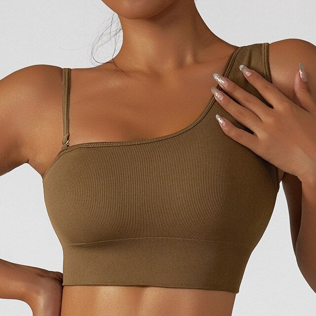 Summer Sexy Oblique Shoulder Yoga Tops