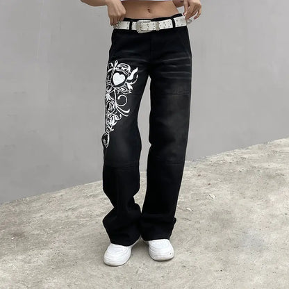 Harajuku Printed Cargo Jeans (3 shades)