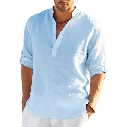 Men's Linen Long Sleeve Shirts (various colors)