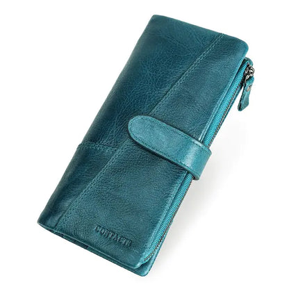 Genuine Leather Women's Long Wallet (various colors)