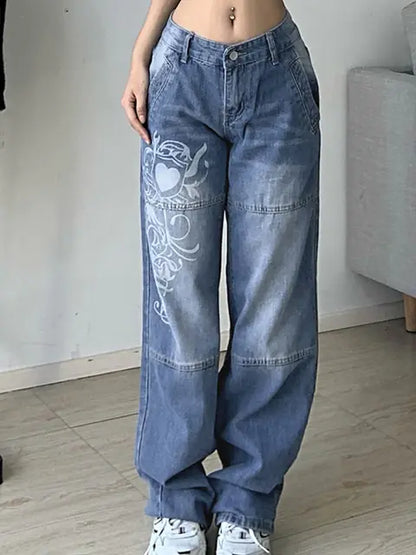 Harajuku Printed Cargo Jeans (3 shades)