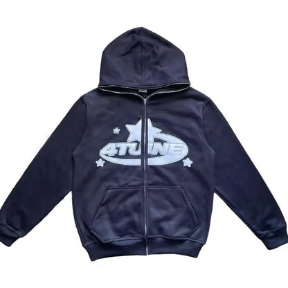 Star Letter Print Hoodie Men (unisex) Retro (various colors)