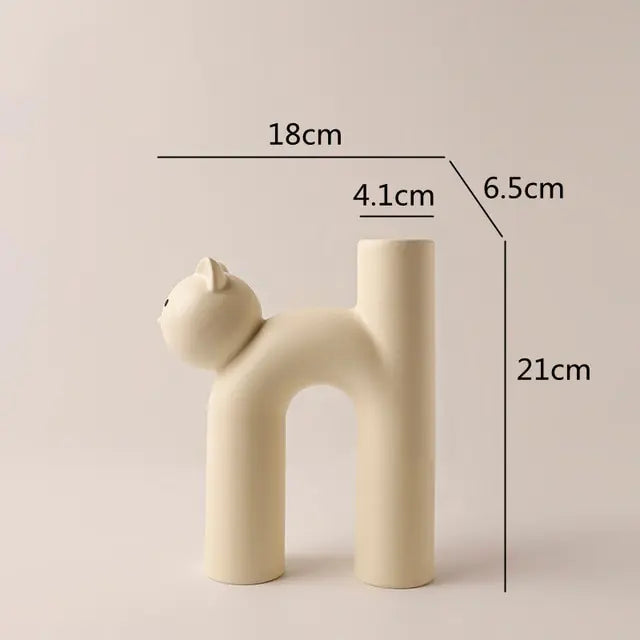 Cat Tube Vase (3 shades)