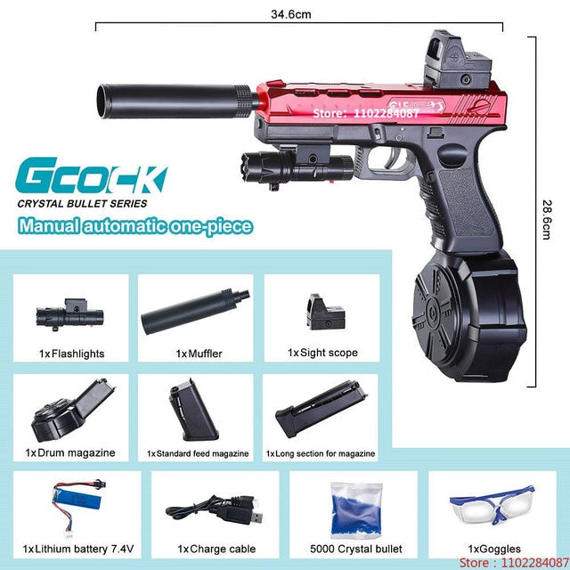 2-in-1 Airsoft Splatter Ball Electric Toy Gun